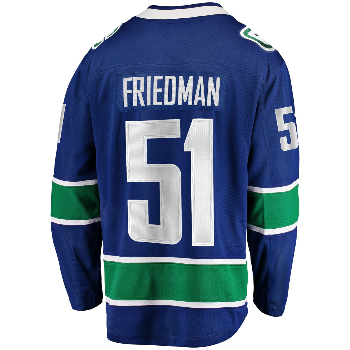 Men's Vancouver Canucks Mark Friedman Fanatics Blue Home Premier Breakaway Player Jersey