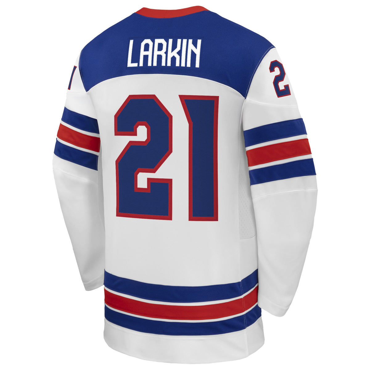 Men's Dylan Larkin Nike White US Hockey 2026 Away Replica Jersey