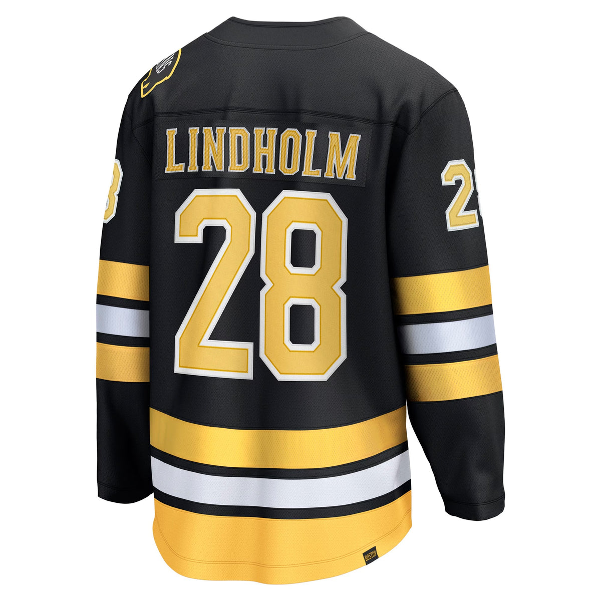 Men's Boston Bruins Elias Lindholm Fanatics Black Home Breakaway Player Jersey