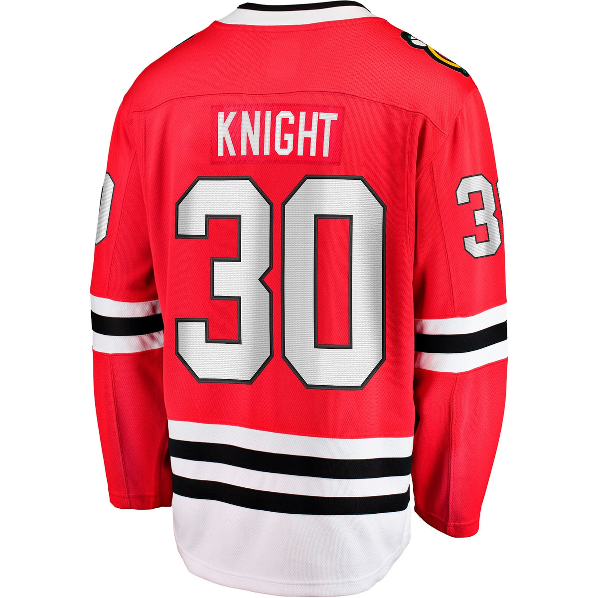 Men's Chicago Blackhawks Spencer Knight Fanatics Red Home Breakaway Jersey