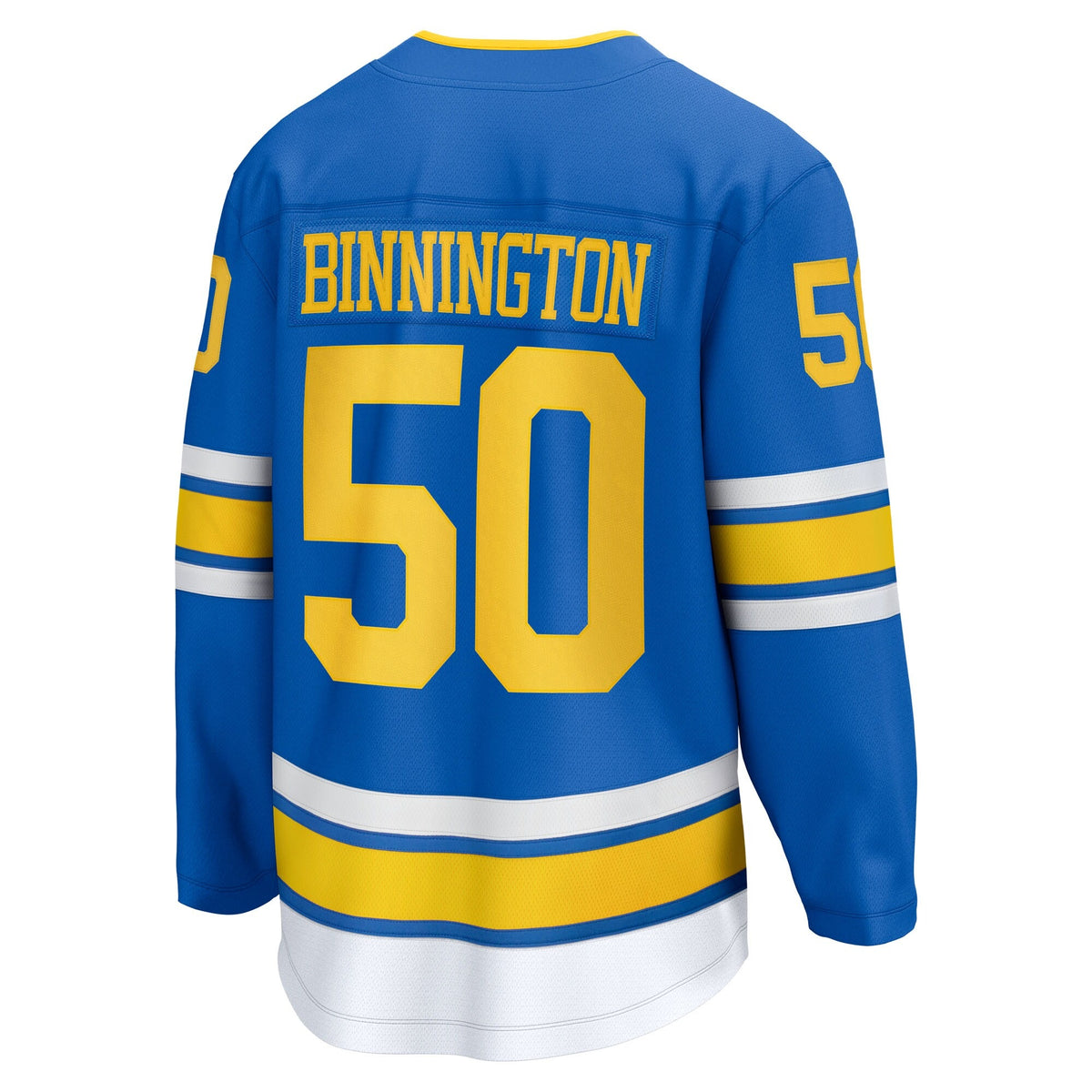 Men's St. Louis Blues Jordan Binnington Fanatics Blue Home Breakaway Jersey