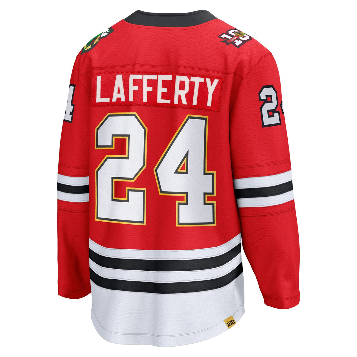 Men's Chicago Blackhawks Sam Lafferty Fanatics Red Centennial Breakaway Player Jersey