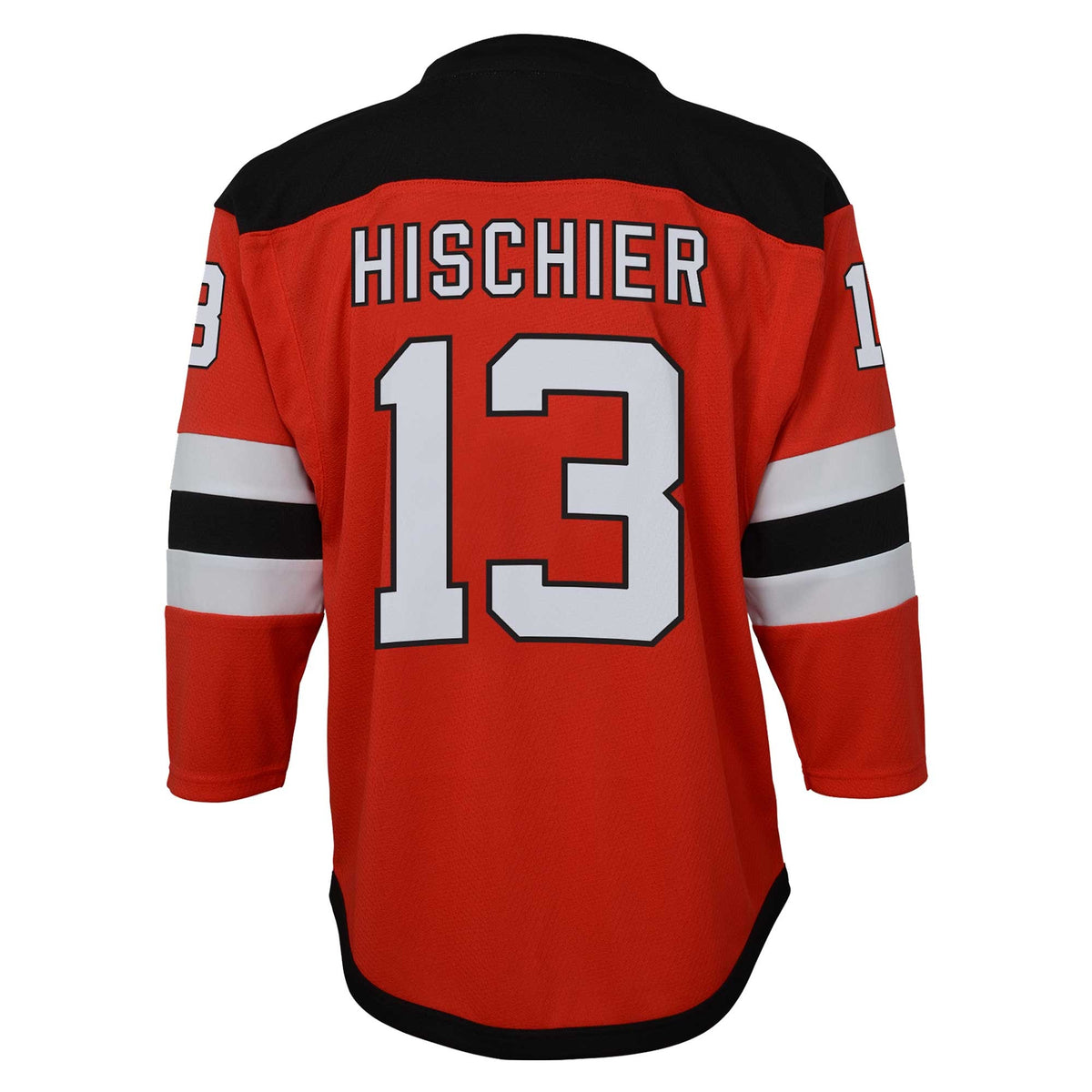 Youth New Jersey Devils Nico Hischier Red Captain Patch Home Replica Player Jersey