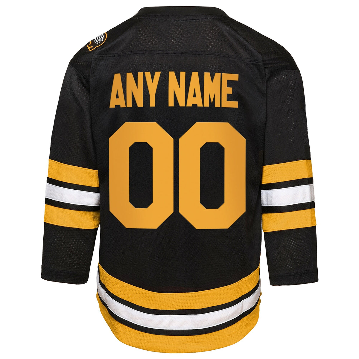 Youth Boston Bruins Black Home Custom Replica Jersey