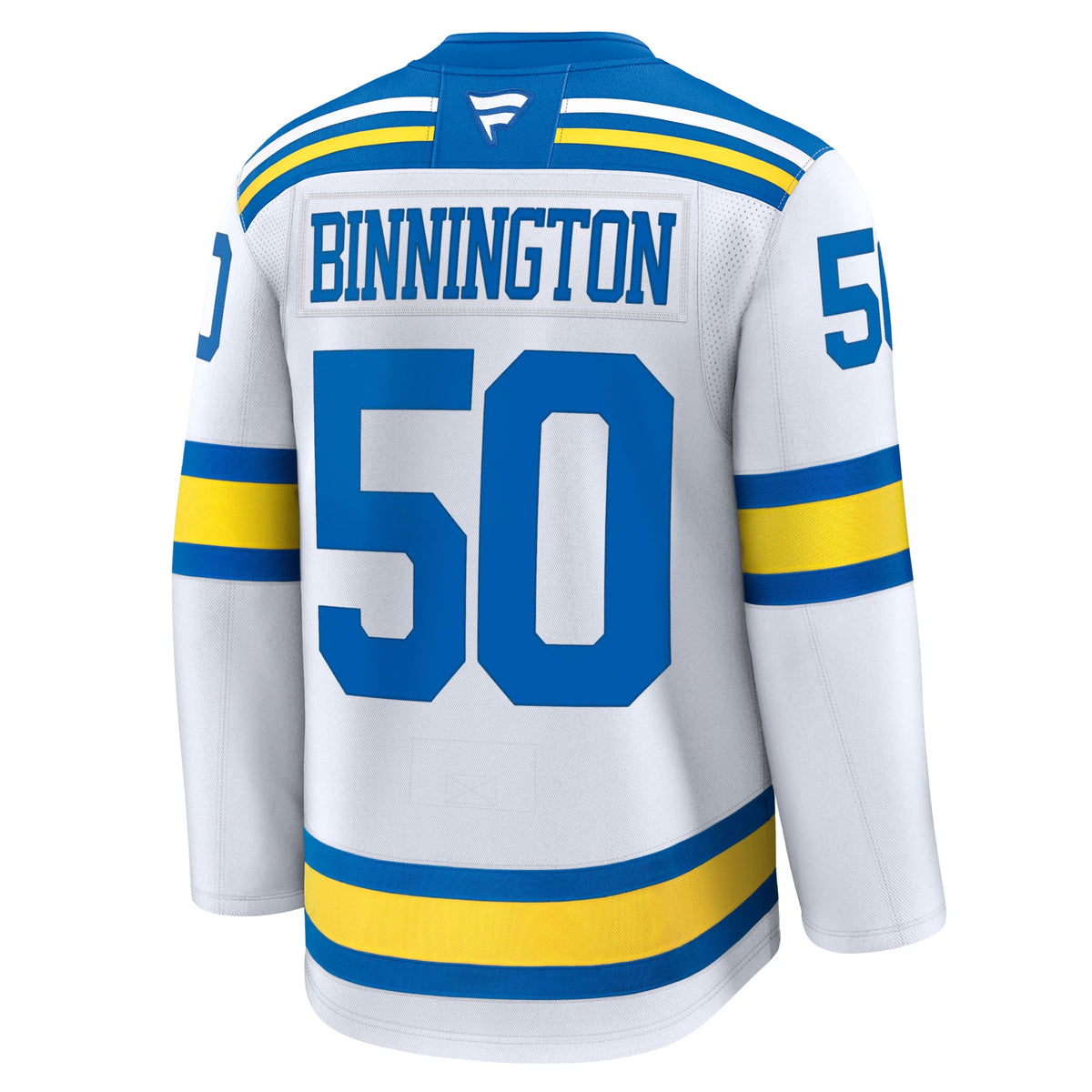 Men's St. Louis Blues Jordan Binnington Fanatics White Away Premium Player Jersey
