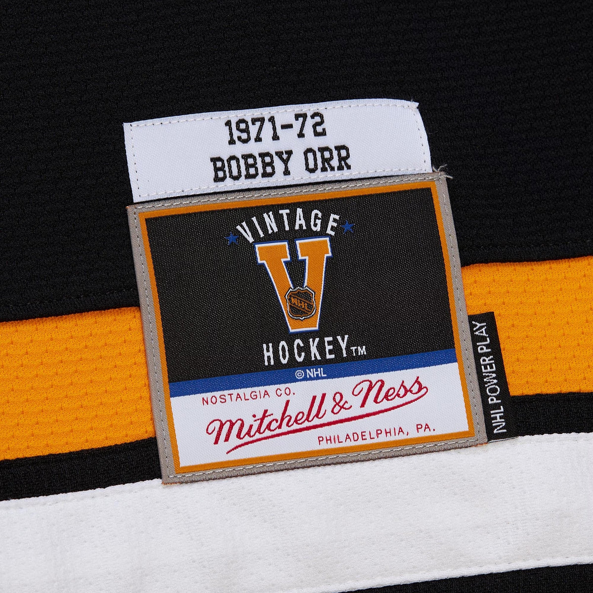 Men's Boston Bruins Bobby Orr Mitchell & Ness Black Big & Tall 1971_72 Blue Line 2.0 Jersey