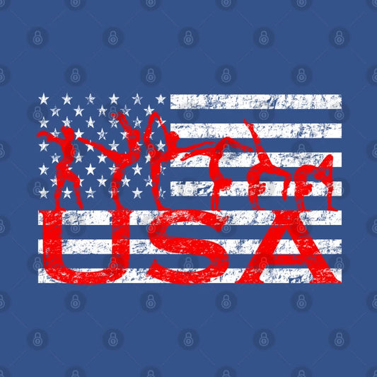American Flag Gymnastics T-Shirt Usa Tumbling Team Hoodie