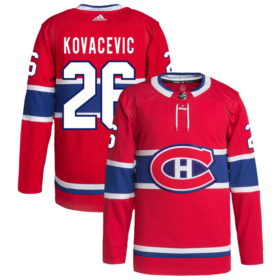 Johnathan Kovacevic Montreal Canadiens Home Primegreen Authentic Pro Jersey - Red