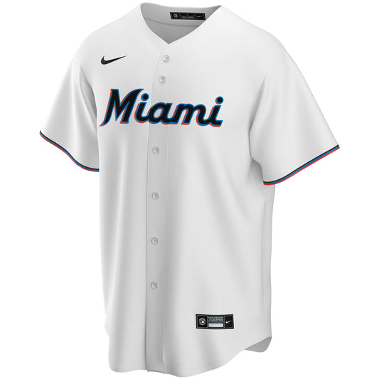 Miami Marlins Youth Home Replica Custom Jersey - White