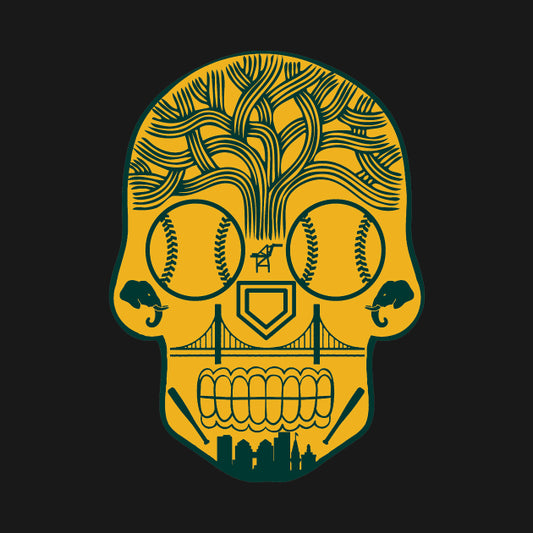 Oakland Baseball Sugar Skull Sticker Hoodie