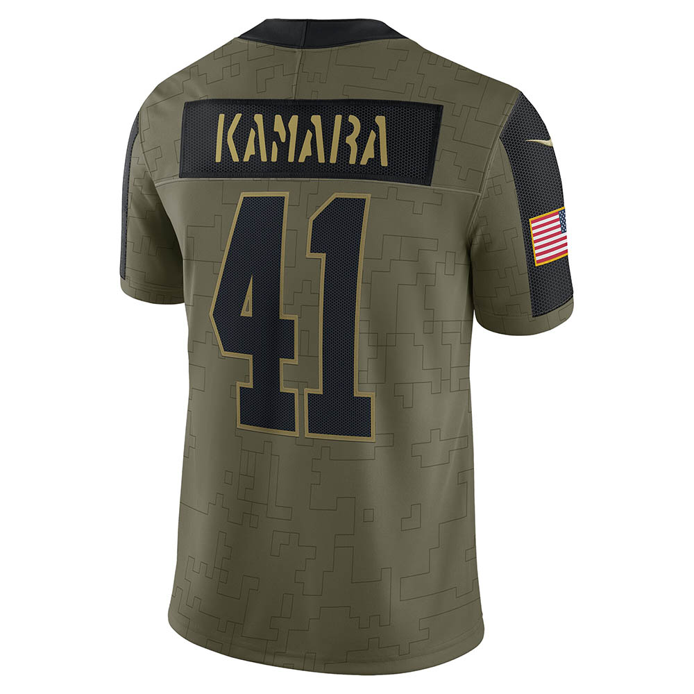 Men's New Orleans Saints Alvin Kamara Salute To Service Limited Player Jersey Olive