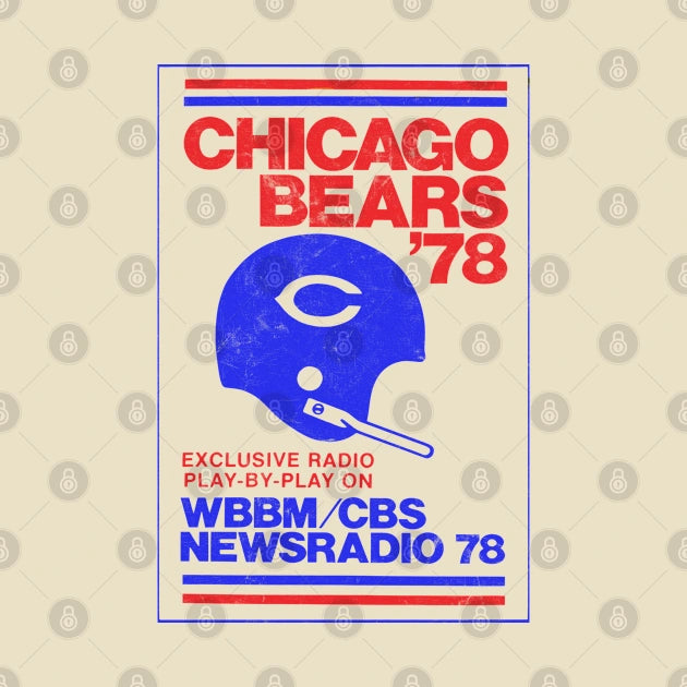 Chicago Bears 1978 --- Vintage Faded Look Design T-Shirt
