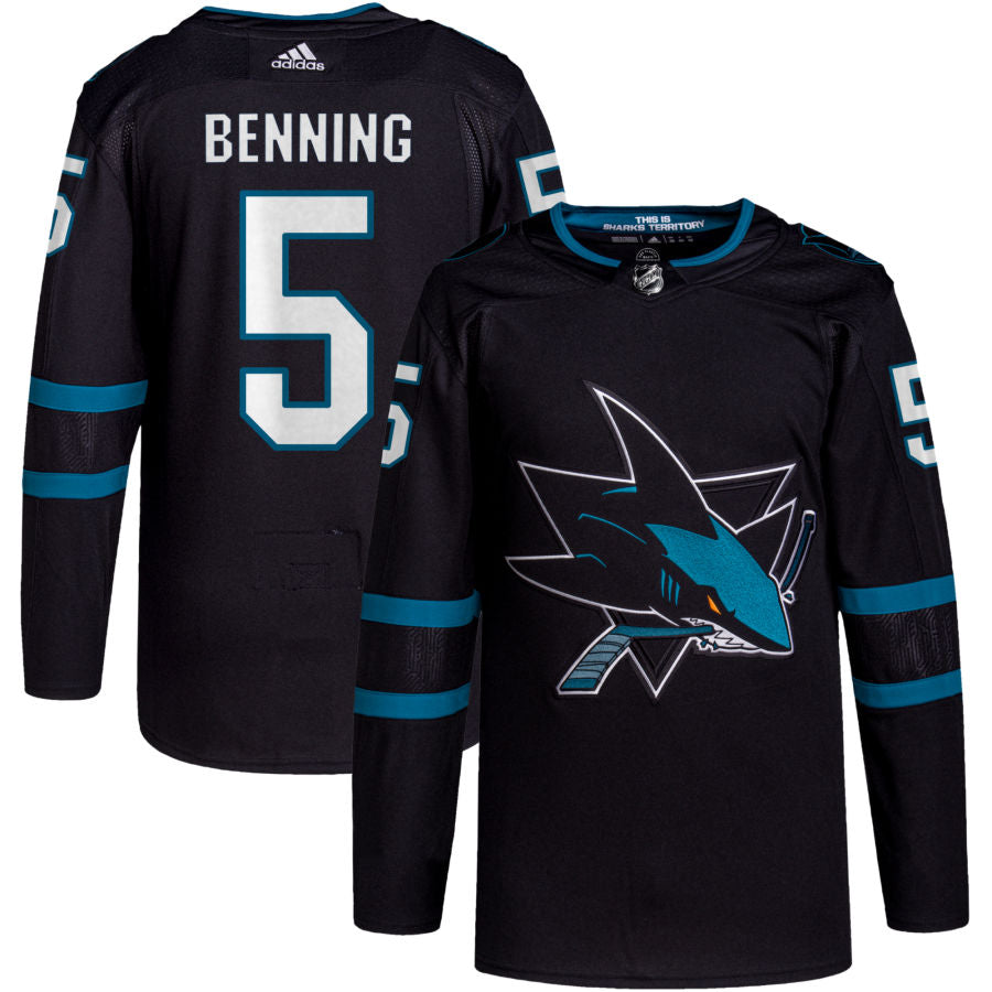 Matt Benning San Jose Sharks Alternate Primegreen Authentic Pro Jersey - Black