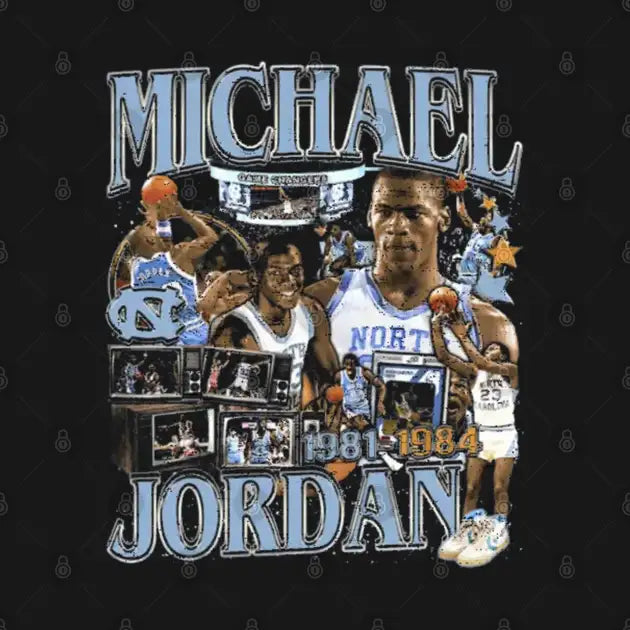 Michael Jordan College Vintage Bootleg T-Shirt