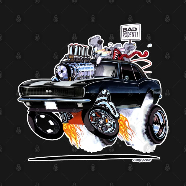 Rat Power 1967 Camaro Black Hoodie