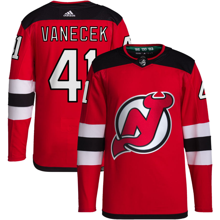 Vitek Vanecek New Jersey Devils Home Primegreen Authentic Pro Jersey - Red