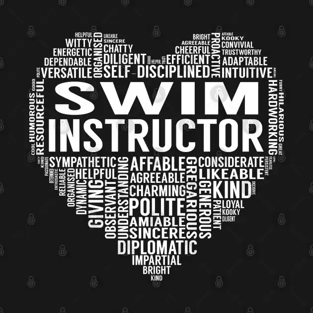 Swim Instructor Heart Hoodie
