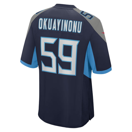 Sam Okuayinonu Tennessee Titans Home Game Player Jersey - Navy