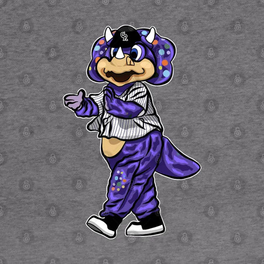 Dinger Triceratops Mascot Colorado Purple Hoodie