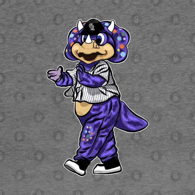 Dinger Triceratops Mascot Colorado Purple Hoodie