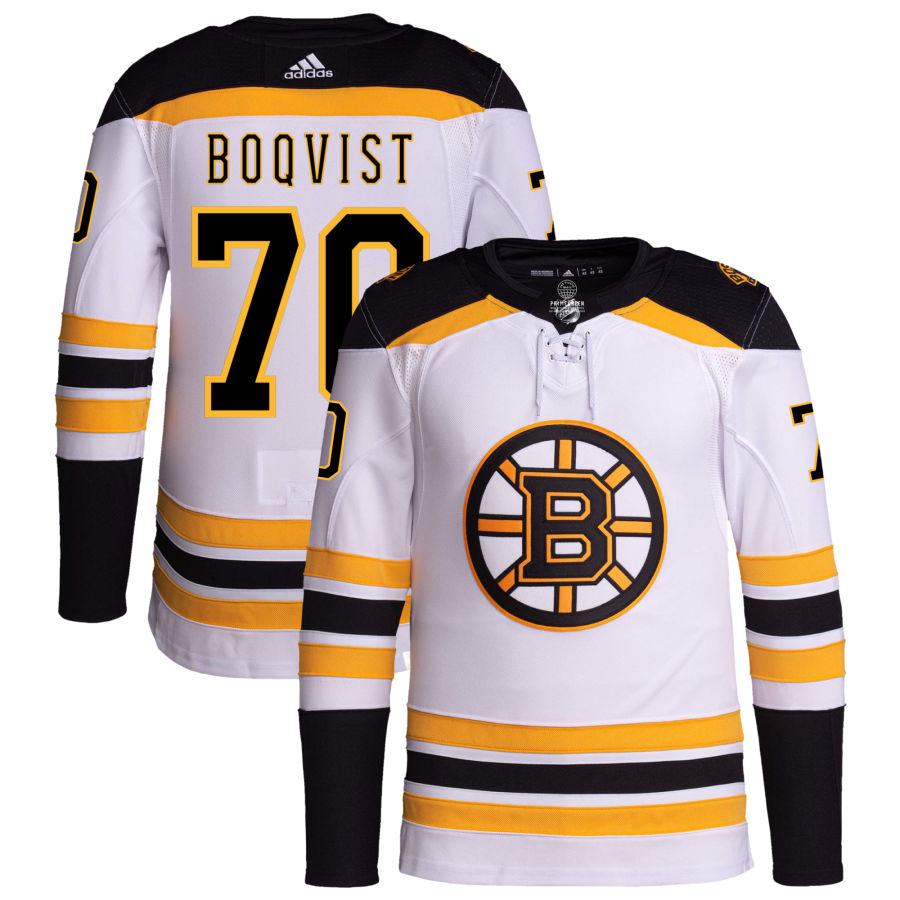 Jesper Boqvist Boston Bruins Away Primegreen Authentic Pro Jersey - White