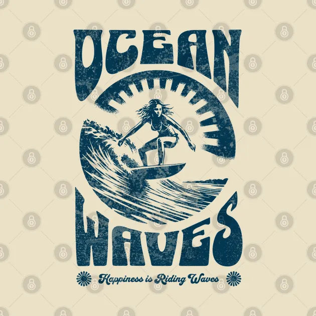 Ocean Vibes - Surfing Woman - Surfer T-Shirt