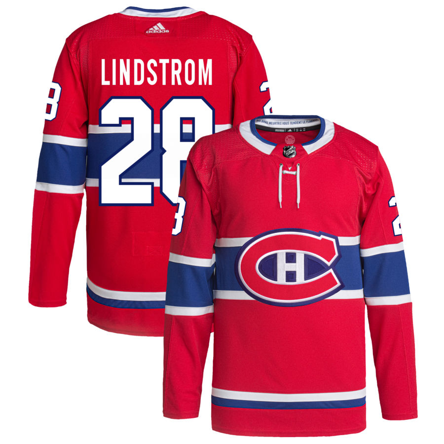 Gustav Lindstrom Montreal Canadiens Home Primegreen Authentic Pro Jersey - Red