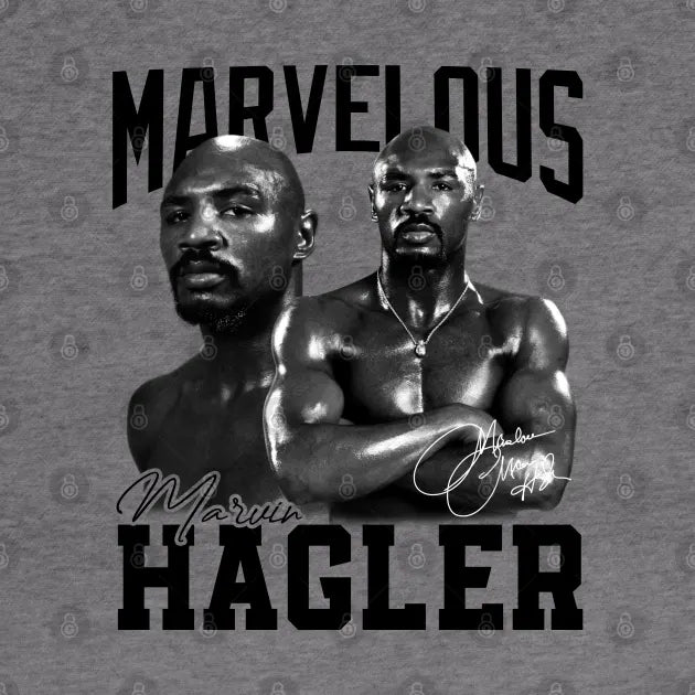 Marvelous Marvin Hagler Boxing Legend Signature Vintage Retro 80S 90S Bootleg Rap Style Hoodie
