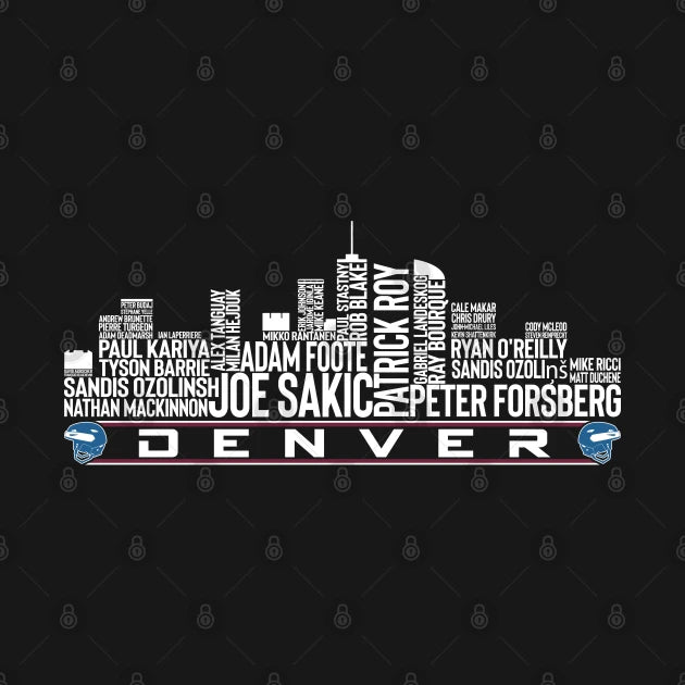 Colorado Hockey Team All Time Legends, Denver City Skyline Hoodie