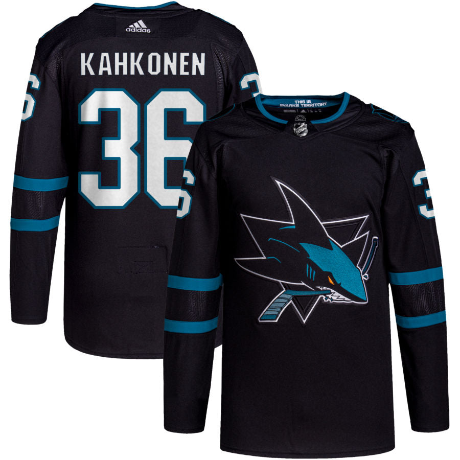 Kaapo Kahkonen San Jose Sharks Alternate Primegreen Authentic Pro Jersey - Black