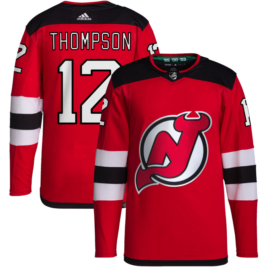 Tyce Thompson New Jersey Devils Home Primegreen Authentic Pro Jersey - Red