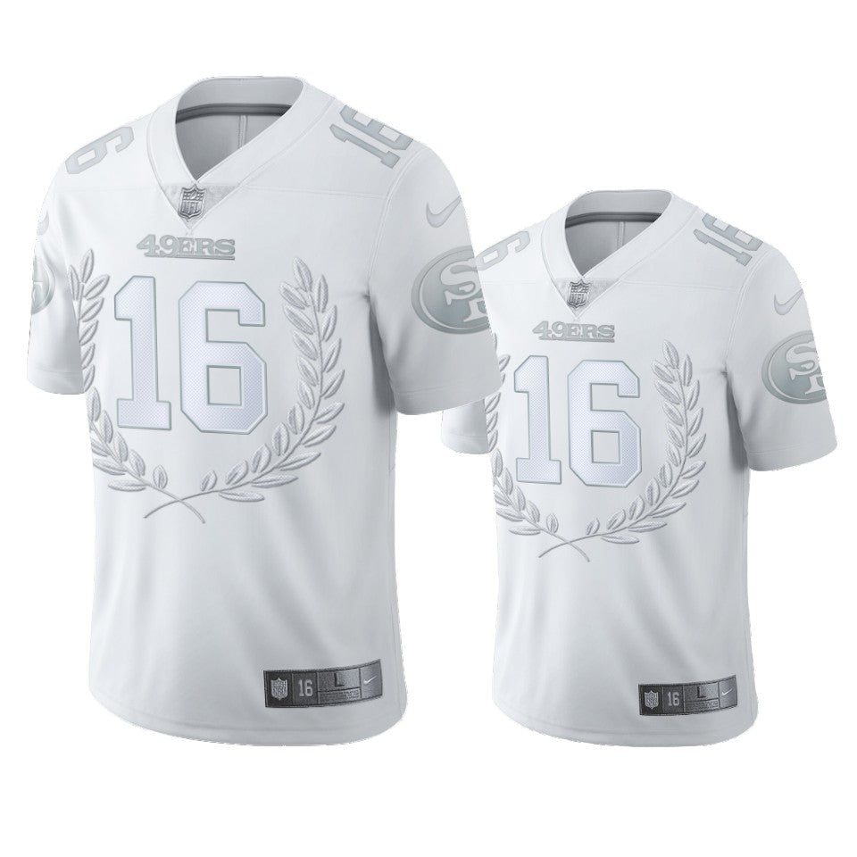 49ers Joe Montana White Mvp Platinum Limited Jersey