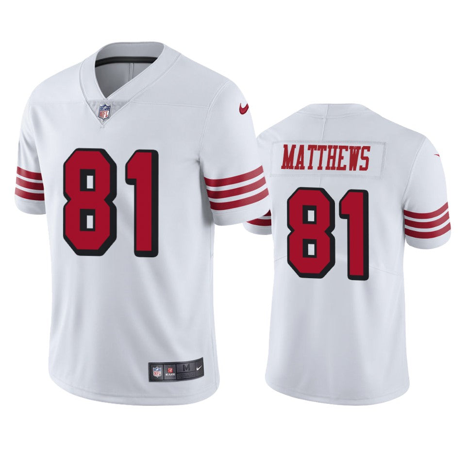 49ers Jordan Matthews White Color Rush Limited Jersey