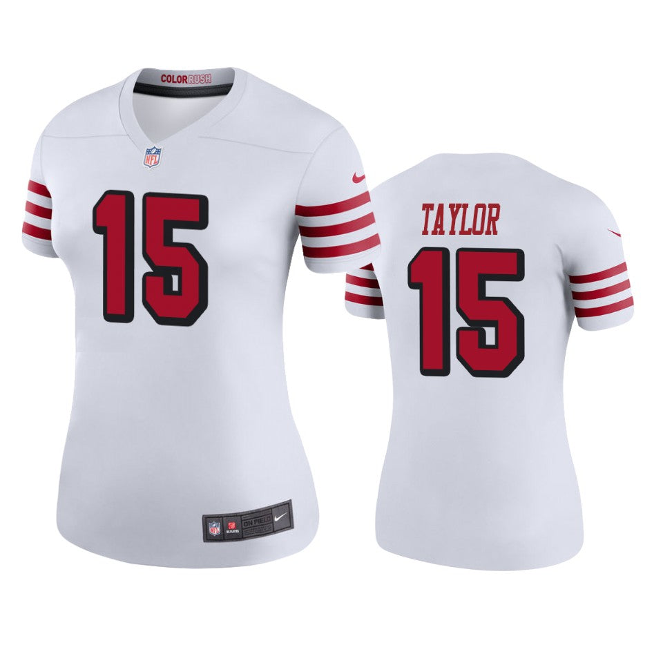 49ers Trent Taylor White Color Rush Legend Jersey