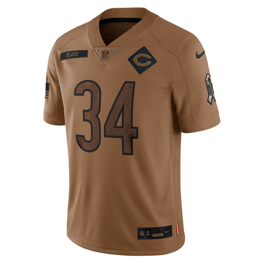 Walter Payton Chicago Bears 2023 Salute To Service Retired Player Limited Jersey - Brown