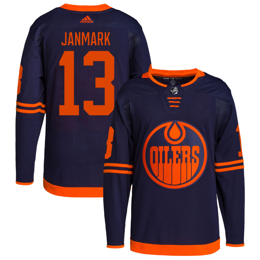 Mattias Janmark Edmonton Oilers Alternate Primegreen Authentic Pro Jersey - Navy