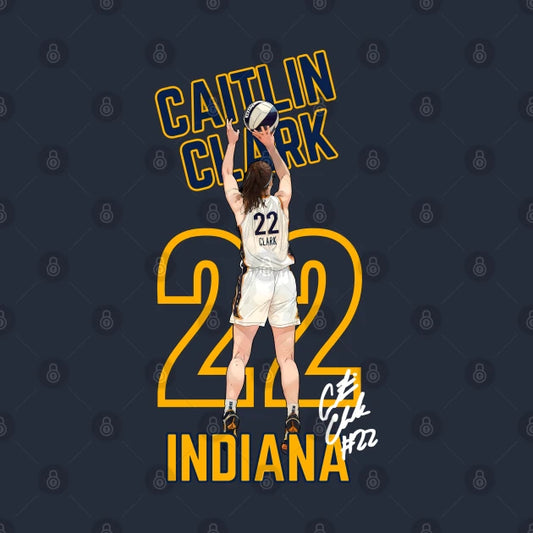 Indiana Caitlin Clark 22 Logo Shot Cartoon Women Basketball T-Shirt