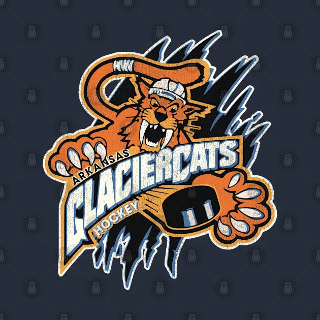 Defunct Arkansas Glaciercats Hockey Team Hoodie