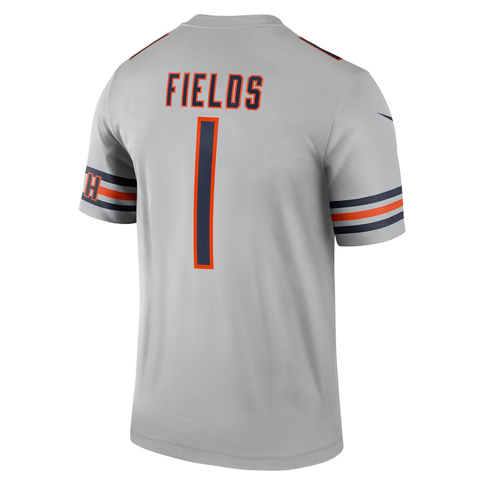 Men's Chicago Bears Justin Fields Inverted Legend Jersey Silver