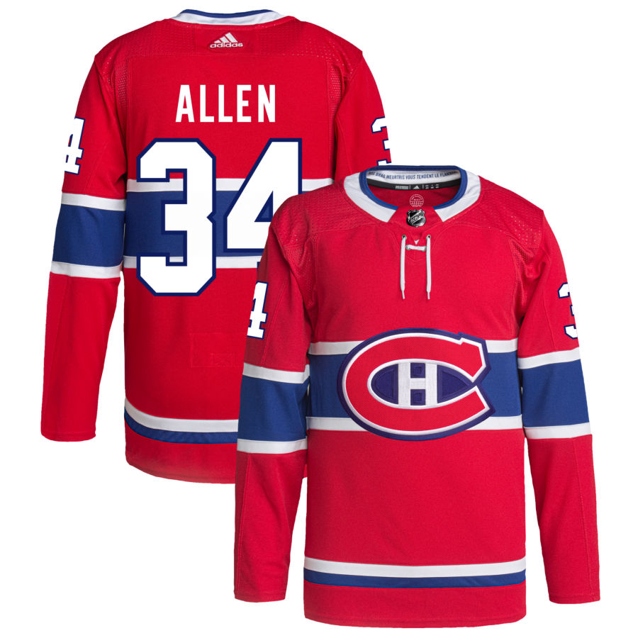 Jake Allen Montreal Canadiens Home Primegreen Authentic Pro Jersey - Red