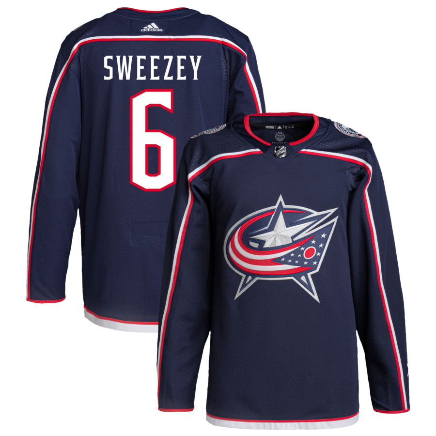 Billy Sweezey Columbus Blue Jackets Home Primegreen Authentic Pro Jersey - Navy