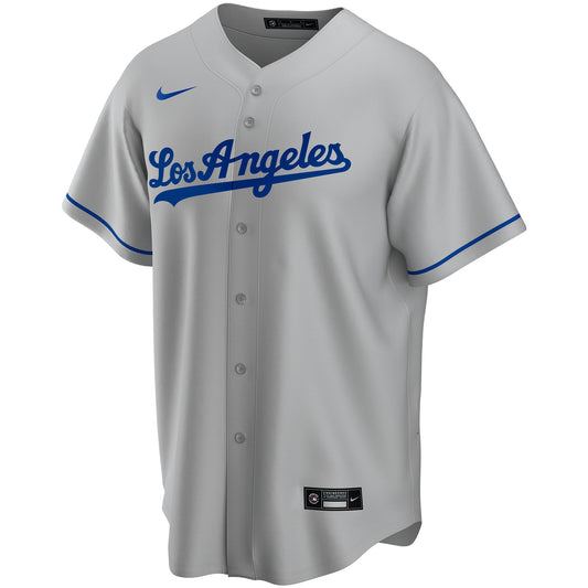Los Angeles Dodgers Road Replica Custom Jersey - Gray