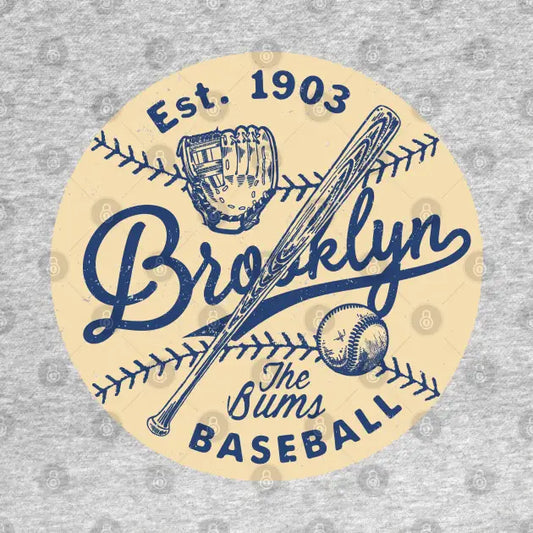 Brooklyn Dodgers Glove & Bat By Buck Tee T-Shirt