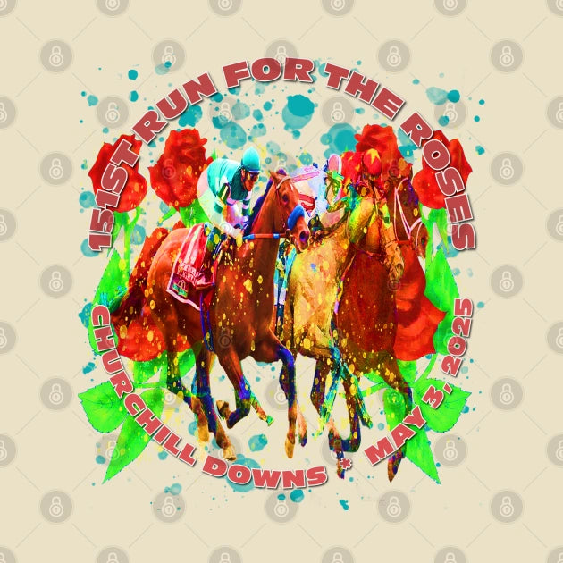 151St Run For The Roses 2025 Horse Racing Design T-Shirt