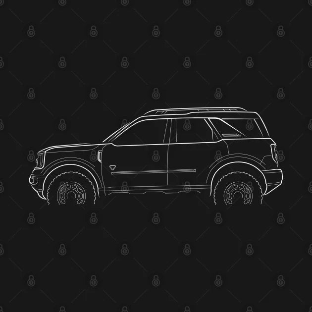 Ford Bronco Sport - Profile Stencil, White Hoodie