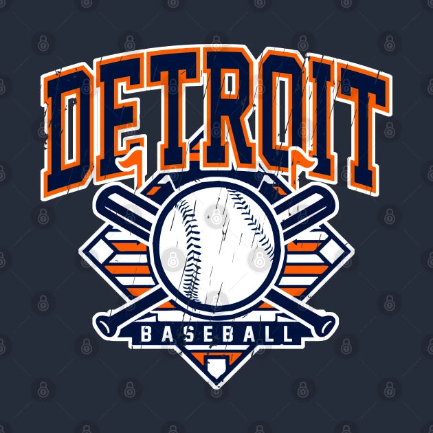 Vintage Detroit Baseball Hoodie