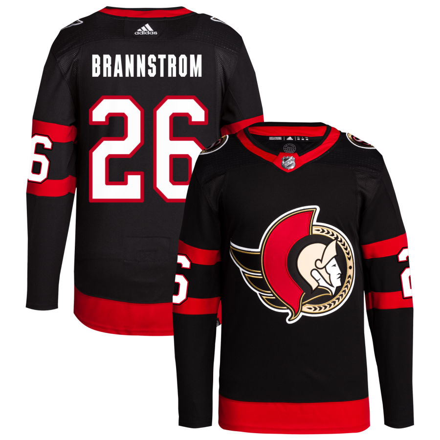 Erik Brannstrom Ottawa Senators Home Primegreen Authentic Pro Jersey - Black