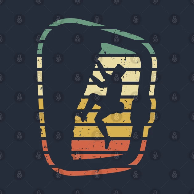 Climbing Rock Climber Carabiner Retro Design Hoodie