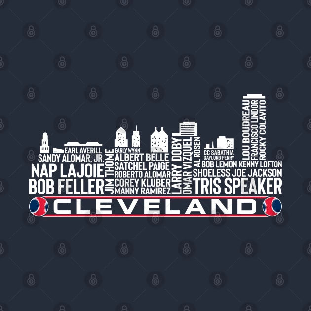 Cleveland Baseball Team All Time Legends, Cleveland City Skyline Hoodie