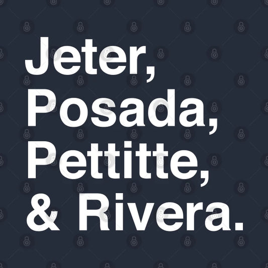 Jeter, Posada, Pettitte, Rivera - White T-Shirt